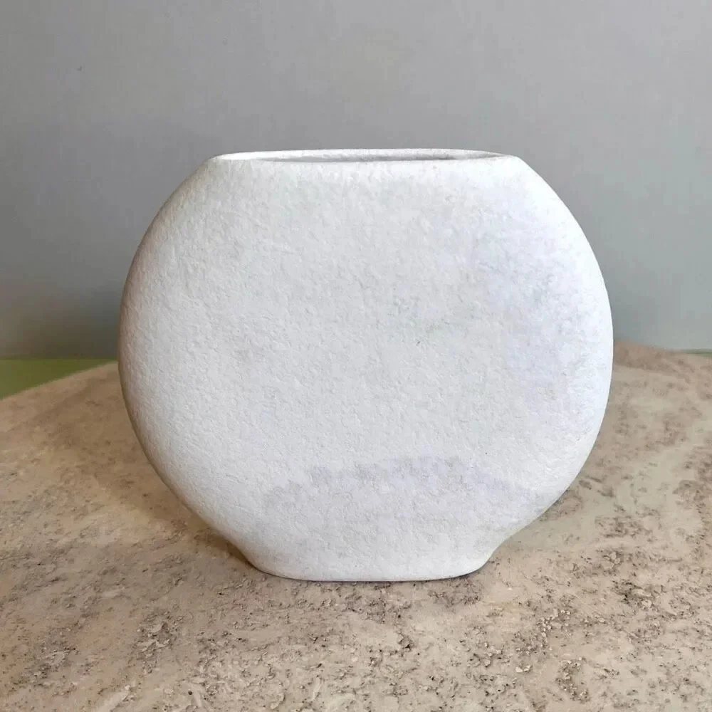 Parma by AAI Matte ivory Cream Stoneware Textured Mid-Century Art Pottery Bud Va